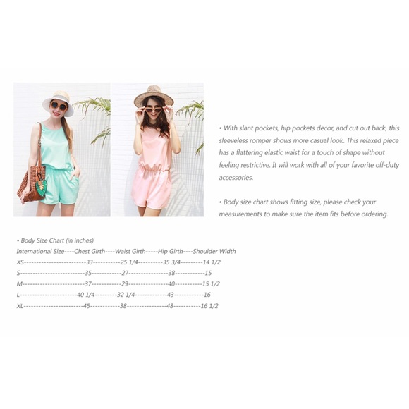 Mint Cross Back Elastic Waist Romper Jumpsuit - Picture 5 of 5